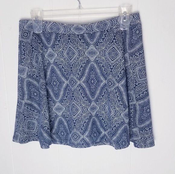 H&M Skirt Women Size Large Blue Cream - Picture 12 of 12